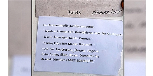 Heybeliada`da alkollü mekanlara tehdit mektupları