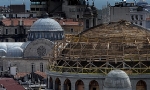 ​Taksim Camii ile Aya Triada Rum Kilisesi aynı karede görüntülendi
